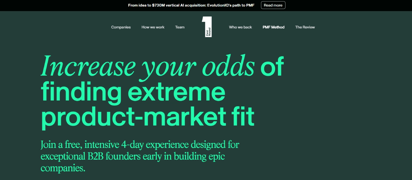 PMF Method by First Round Capital